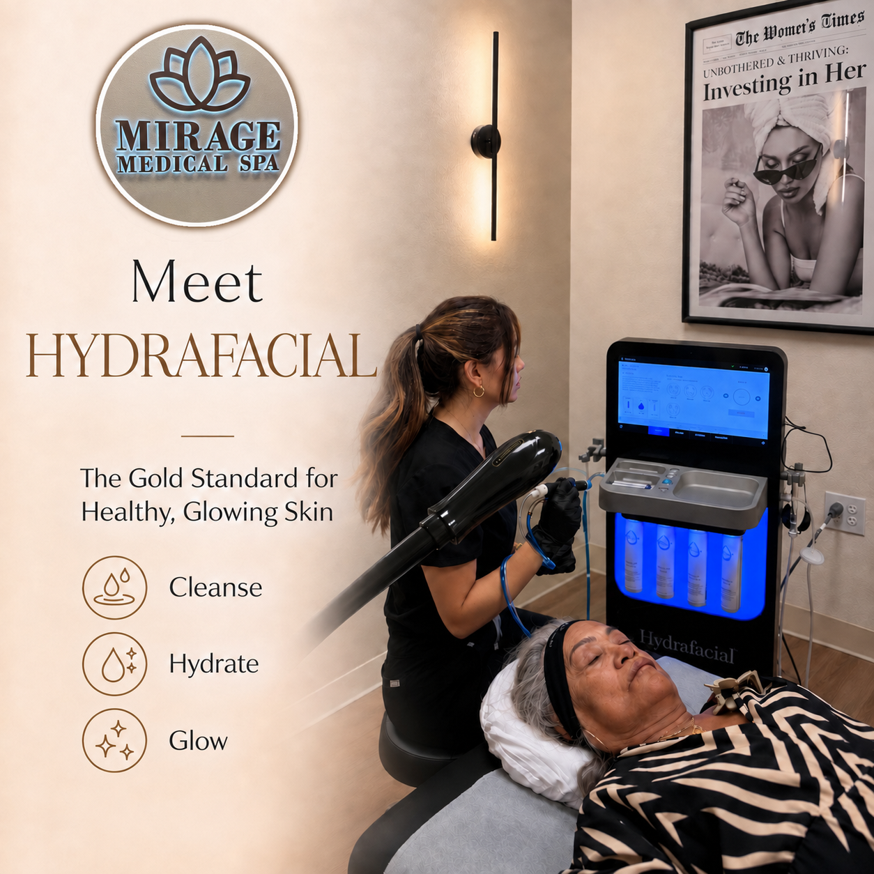 Emma providing an aesthetic treatment at Mirage Medical Spa in Palm Desert